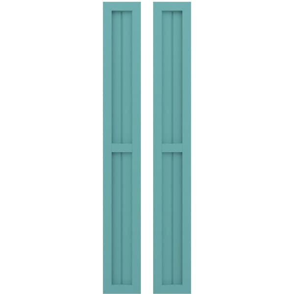 Ekena Millwork Americraft 2-Board Exterior Wood 2 Equal Panel Framed Board-n-Batten Shutters, ARW101BF207X33PTH, PR ARW101BF207X33PTH - main